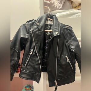 Black Faux Leather Biker Jacket
